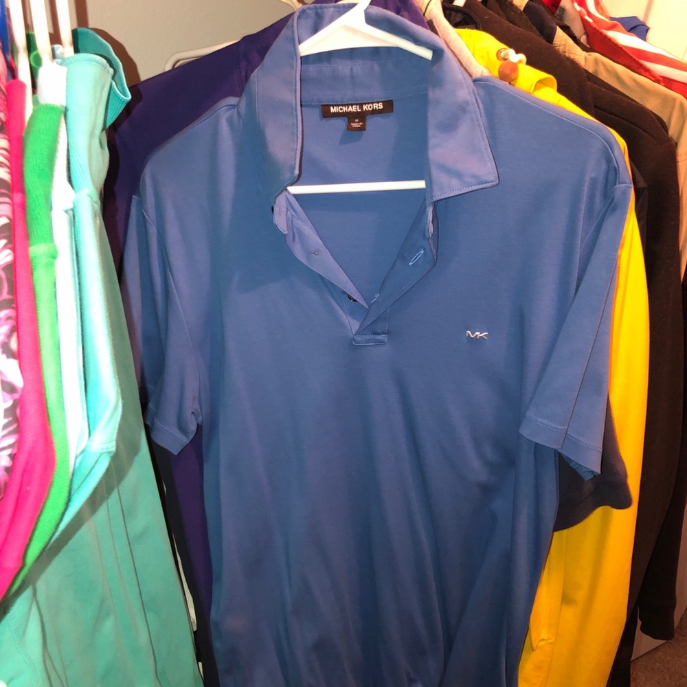 Michael Kors smooth pima polo medium. Light royal